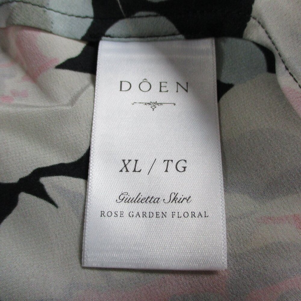 DOEN Skirt Womens XL Rose Garden Floral Giulietta 100% Silk 1920s Style EUC - Picture 9 of 11